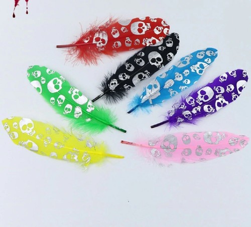 Colourful large black skull - black,