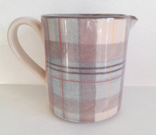 Vintage Scottish ANTA pottery Isobel Anderson Tartan Stoneware jug 125mm tall