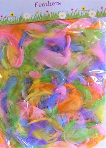 Bright coloured craft feathers - bright,