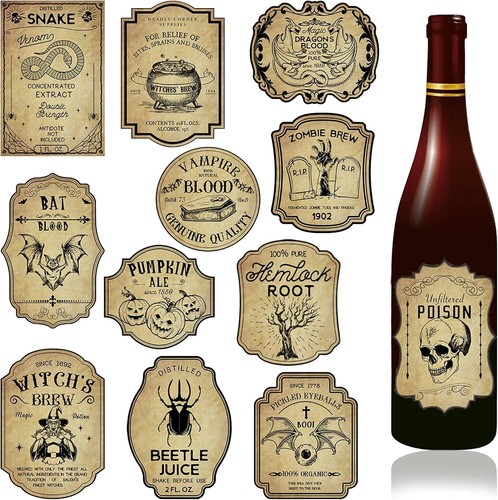 Halloween potion bottle label - halloween,