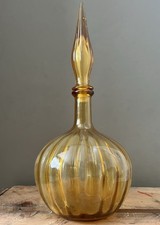 Vintage Mid Century Amber Gold