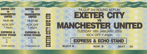 Unused ticket exeter city - *,