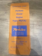 Instruction Chart Perkins Diesel Engine Type P3 (TA) 1953 Fold out Poster
