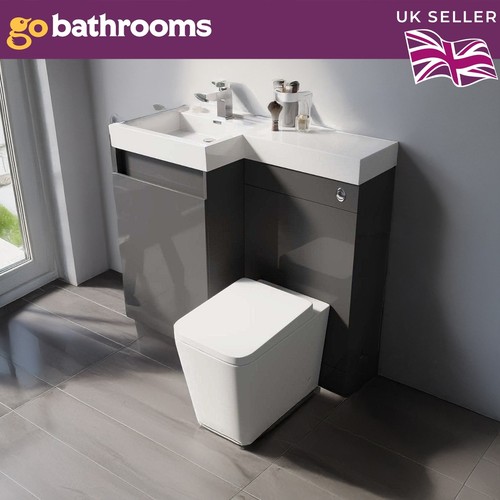 Grey gloss bathroom sink and - bathroom,