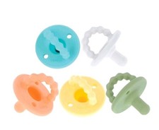 Nuby Softees 5-Pack Silicone Baby Pacifier & Teether for Newborns 0+ Months