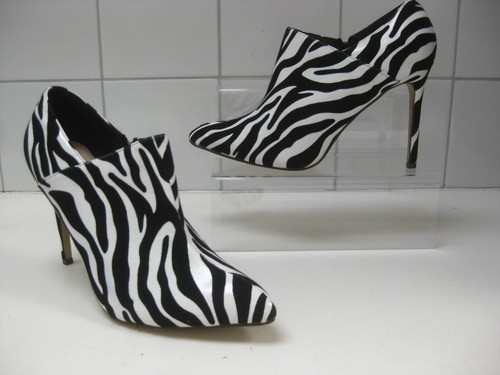 Zebra stiletto boots shoes - zebra,