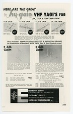 QST Ham Radio Mag. Ad "hy-gain VHF YAGI'S for 2M, 1 1/4M & 3/4M Operation"(4/59)