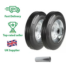 6" Rubber Wheels 160mm PAIR Solid Rubber Trolley/Sack Truck/Castors/Cart/Barrow