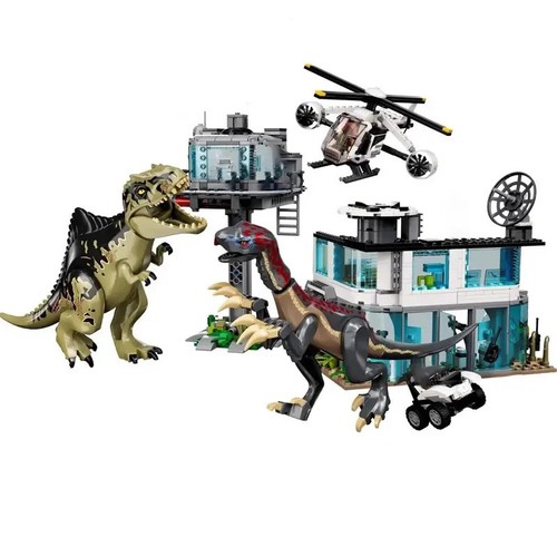 Dinosaur attack building - dinosaur,