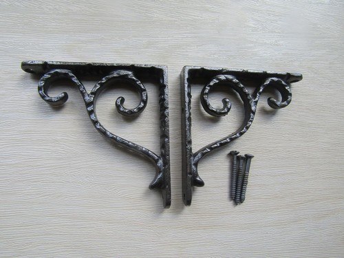 Pair shelf brackets - pair, rustic