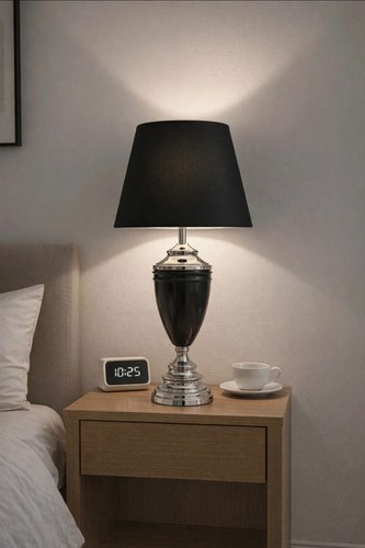 Black metal table lamp rrp - metal,