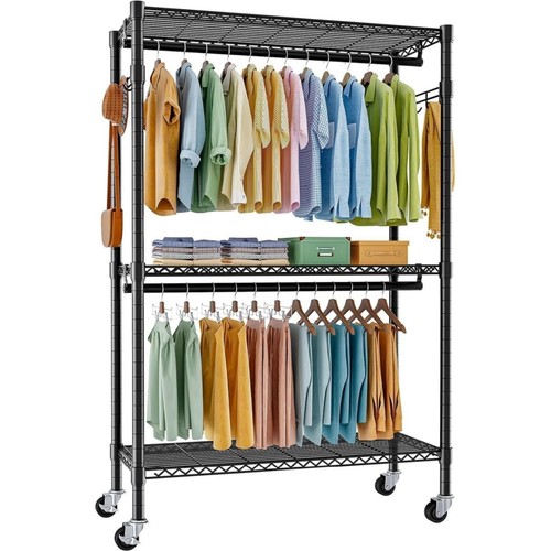 Double clothes rail rack - rack, heavy