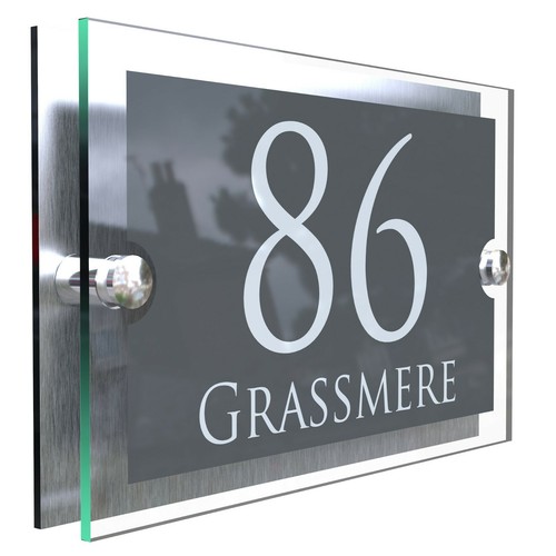 House number plaques glass - house,