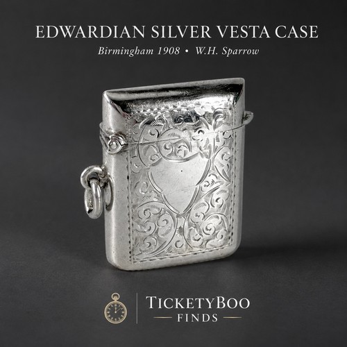 Edwardian silver vesta - edwardian,