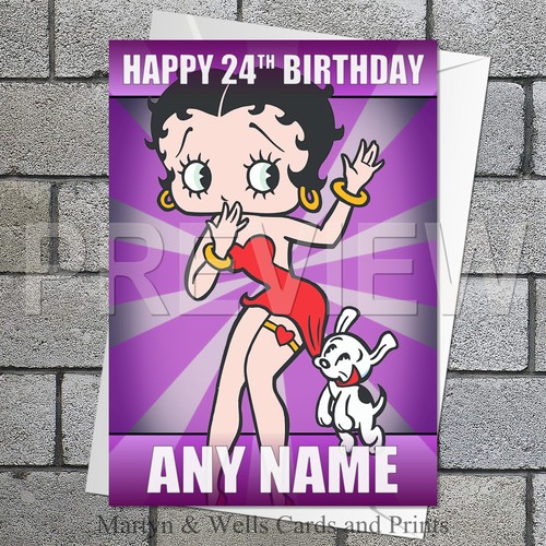 Betty boop birthday card 5x7 - betty, card.