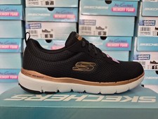 SKECHERS WOMENS SHOES BLACK LADIES LACE SKETCHERS MEMORY FOAM WALKING TRAINERS