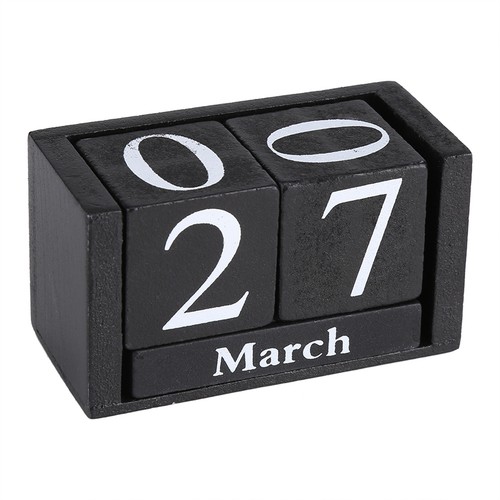 Black vintage wooden calendar - vintage,