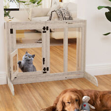 Dog Gate Indoor Freestanding Pet Barrier Wood Dog Fence Pet Animal Privacy Panel