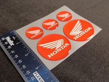 5x Red HONDA Gel Decals