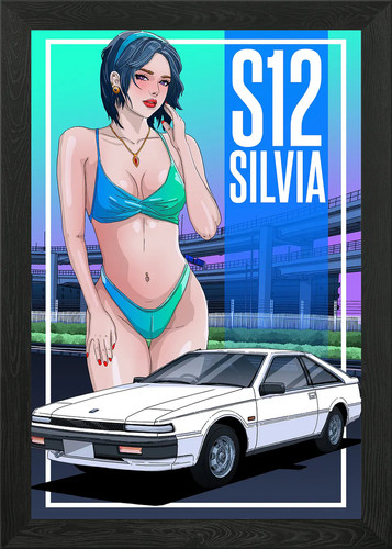 Nissan silvia s12 - framed, wall