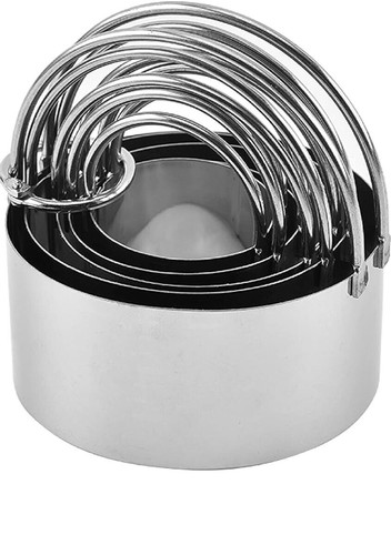 5pcs round cookie cutters - round, set