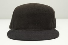 Gents Mens Hat Chairman 5 Panel Black Polar Fleece Suede Baseball Flat Brim