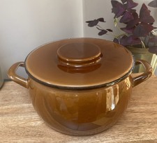 Brown Enamel Pot Stove Cooking