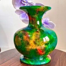 3.85LB Rainbow Crystal Vase - Rare and Colorful Chinese Art Decorations