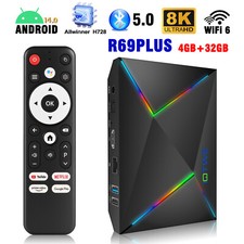 R69 PLUS Android14 TV Box 1000M 32GB Otca Core UHD 8K HDMI WIFI Media Player USB