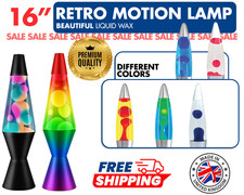 Retro Lava Lamp 16” Peaceful Motion Wax Liquid Relaxation Mood Light 7 Colours