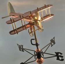 Hobby Bi Plane Copper Weathervane