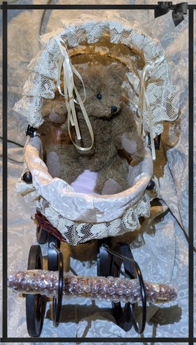 Vtg victorian styled doll pram - vtg,
