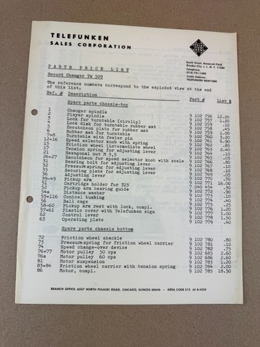 Telefunken tw509 service - telefunken,