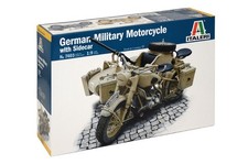✅ITALERI 7403 - Scala 1 : 9 German Military Motorcycle with side car