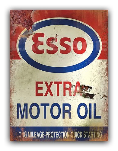 Vintage distressed esso style - distressed,