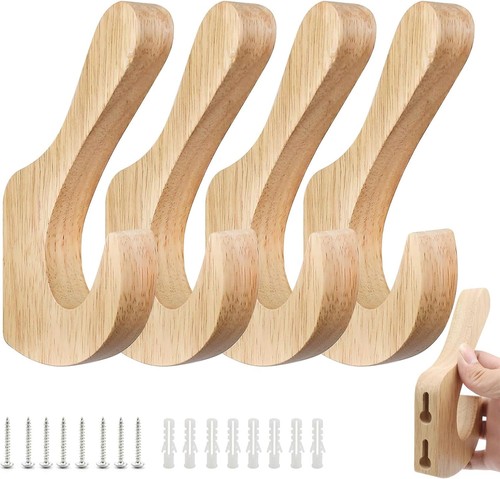 Pcs wooden coat hooks - 4,