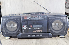 SHARP XBASS WQ-T352E (BK) Vintage Stereo Recorder Boombox x Bass Surround Sound