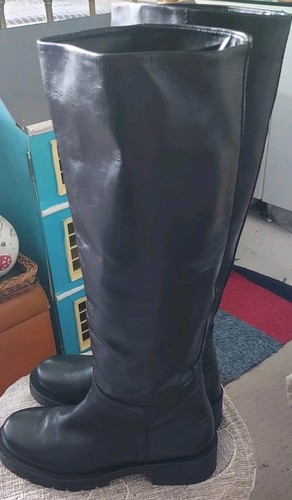 Zara black leather knee high - zara,