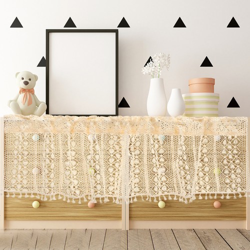 Short crochet curtain tier - short,