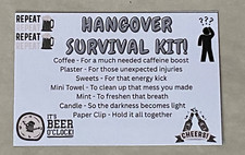 Hangover survival kit labels - survival,