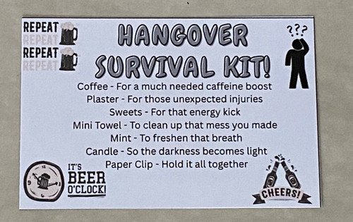 Hangover survival kit labels - hangover,