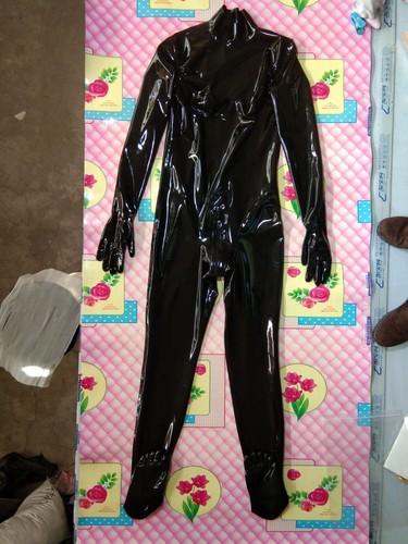 Latex catsuit with gloves - , toes