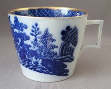 ANTIQUE  LARGE SPODE PEARLWARE WILLOW PATTERN BREAKFAST CUP 1 C1800-10