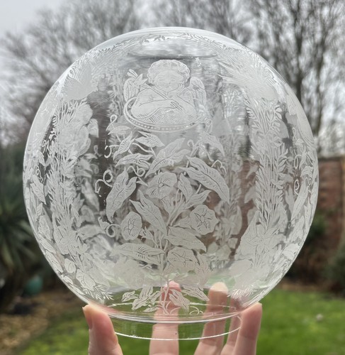 Antique glass oil - oil, shade