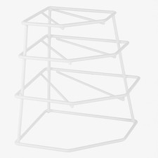 4 Tier Kitchen Corner Plate Rack Frying Pan Shelf Insert Rack Organiser White