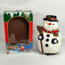 Musical Animated Christmas Snowman Figure Vintage Boxed Singing Dancing Figure