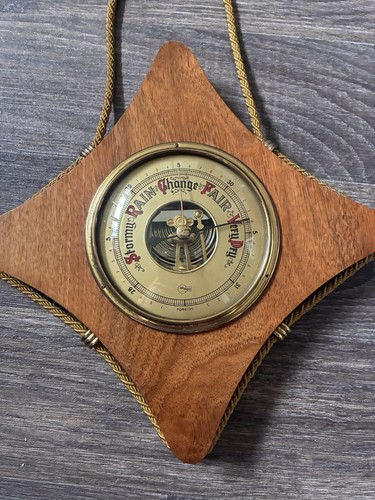 Vintage barometer wooden - vintage,
