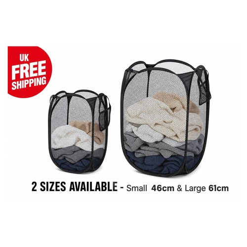 Mesh pop laundry hamper - mesh,