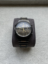 Seiko Quartz Chronograph Watch 7A38-7180 Black PVD From 1986 - Fully Serviced