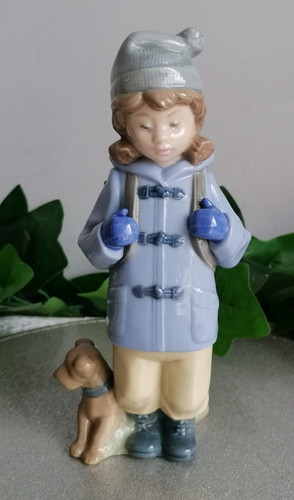 Lladro girl hitchiking with - lladro,